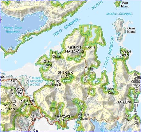 carte de Hong Kong en anglais