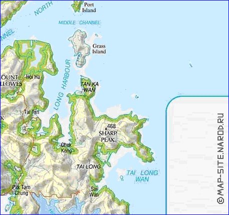 carte de Hong Kong en anglais