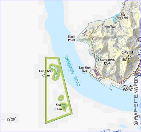 carte de Hong Kong en anglais