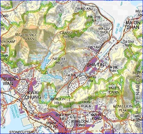 mapa de Hong Kong em ingles