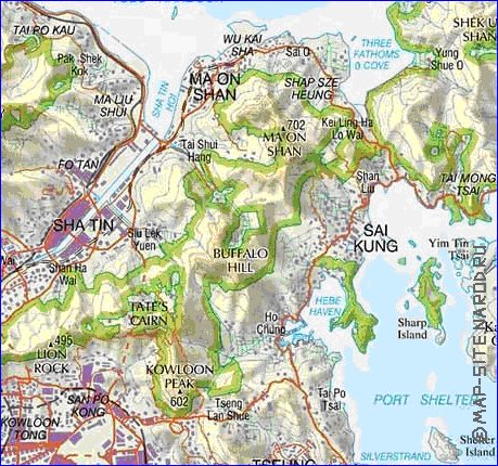 mapa de Hong Kong em ingles