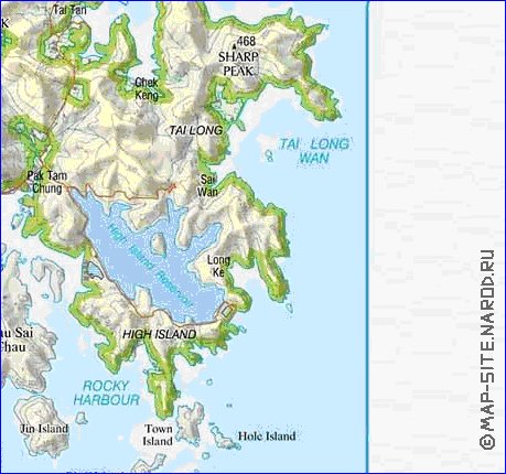 carte de Hong Kong en anglais