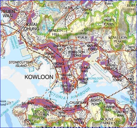 mapa de Hong Kong em ingles