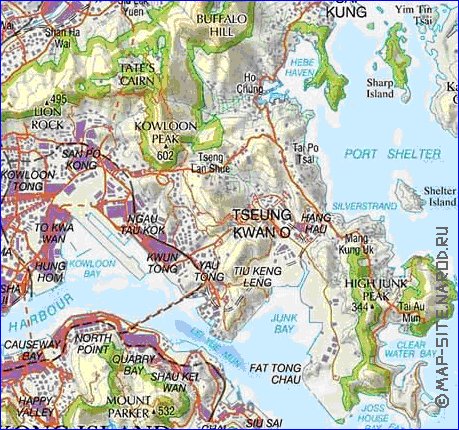 mapa de Hong Kong em ingles