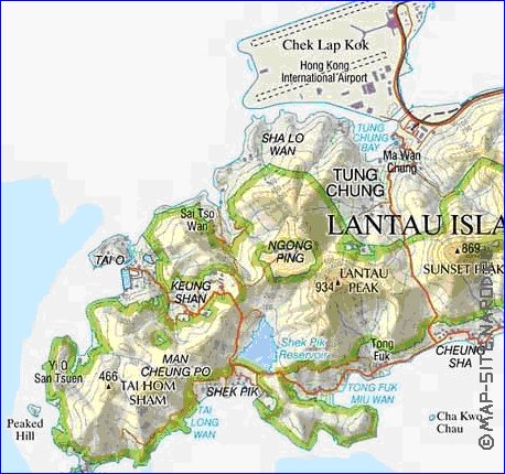 mapa de Hong Kong em ingles