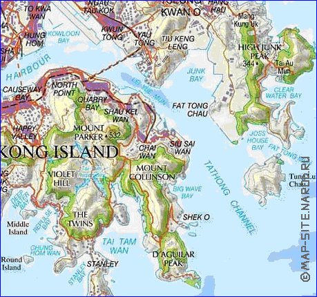 mapa de Hong Kong em ingles