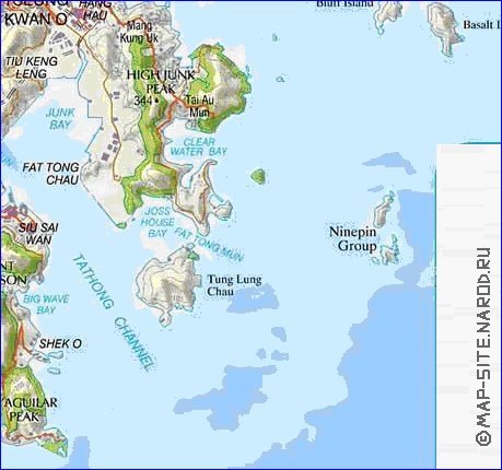 carte de Hong Kong en anglais