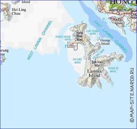 carte de Hong Kong en anglais