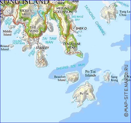 carte de Hong Kong en anglais