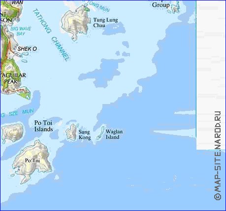 carte de Hong Kong en anglais