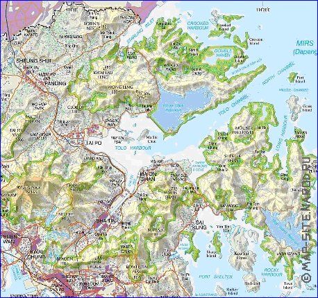 mapa de Hong Kong em ingles