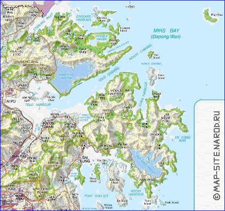 carte de Hong Kong en anglais