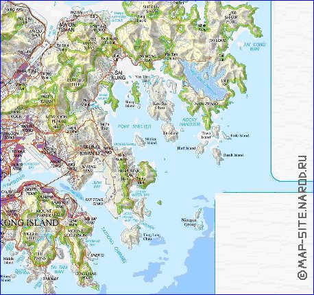 carte de Hong Kong en anglais