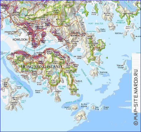 mapa de Hong Kong em ingles