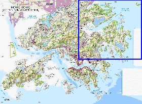 carte de Hong Kong en anglais