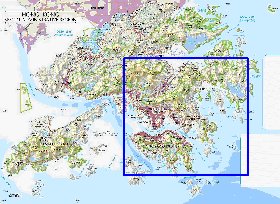 carte de Hong Kong en anglais