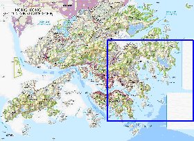 carte de Hong Kong en anglais