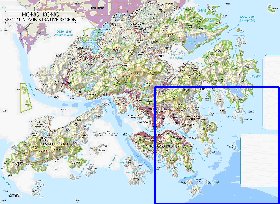 carte de Hong Kong en anglais