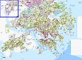 carte de Hong Kong en anglais