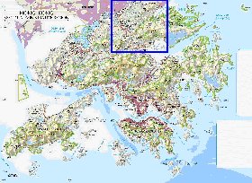 carte de Hong Kong en anglais