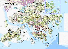 carte de Hong Kong en anglais