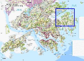 carte de Hong Kong en anglais