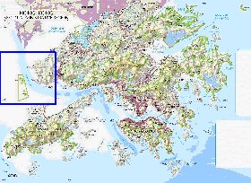 carte de Hong Kong en anglais