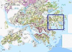 carte de Hong Kong en anglais