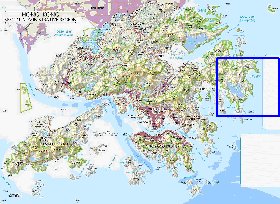 carte de Hong Kong en anglais