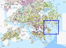 carte de Hong Kong en anglais