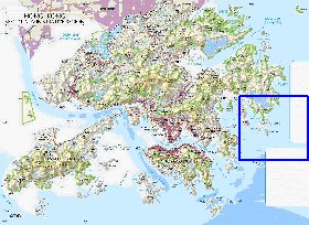 carte de Hong Kong en anglais