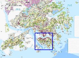 carte de Hong Kong en anglais