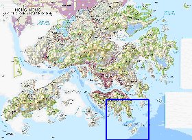 carte de Hong Kong en anglais