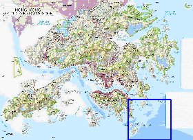 carte de Hong Kong en anglais