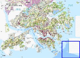 carte de Hong Kong en anglais