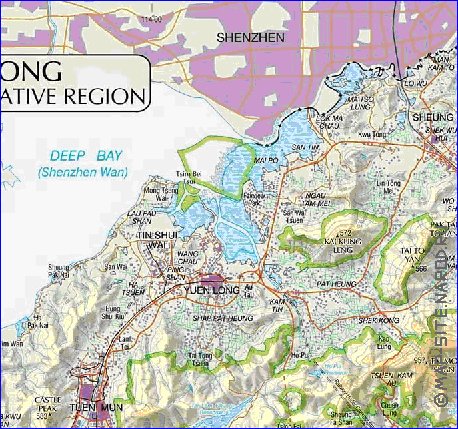 mapa de Hong Kong em ingles