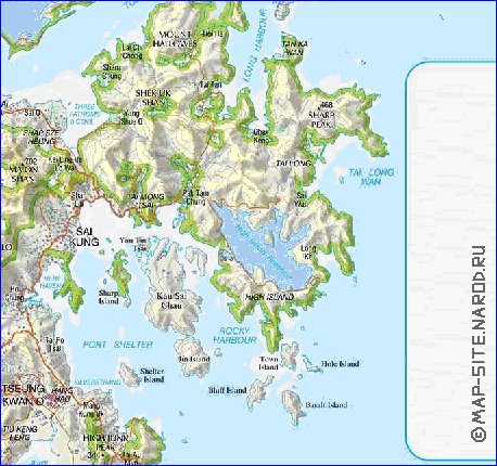 carte de Hong Kong en anglais