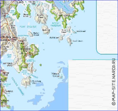 carte de Hong Kong en anglais