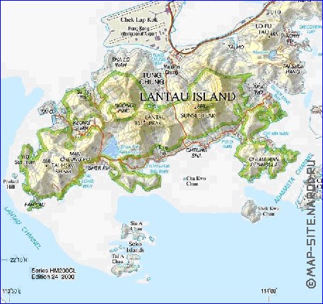 mapa de Hong Kong em ingles