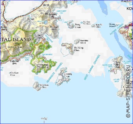 carte de Hong Kong en anglais