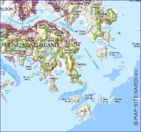 carte de Hong Kong en anglais