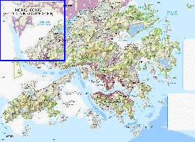 carte de Hong Kong en anglais