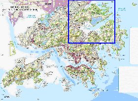 carte de Hong Kong en anglais