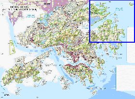 carte de Hong Kong en anglais