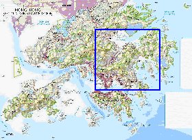 carte de Hong Kong en anglais