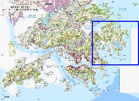 carte de Hong Kong en anglais