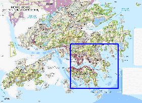 carte de Hong Kong en anglais