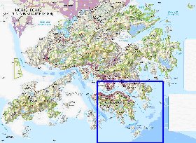 carte de Hong Kong en anglais