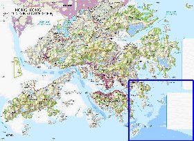 carte de Hong Kong en anglais