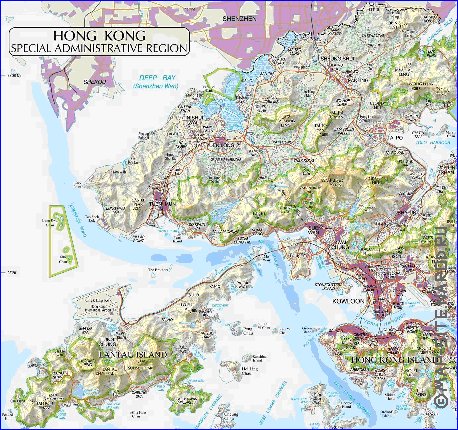 mapa de Hong Kong em ingles